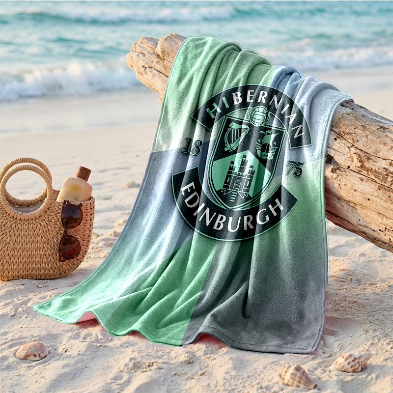 Hibernian FC Print Microfiber Beach Towel Quick Dry Absorbent Large Towel For Beach Swimming Travel