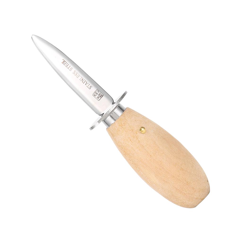 Oyster Opener, Oyster Opener Knife Ostionera Knife Stainless Steel with Sturdy Wooden Handle, for Seafood and Mollusks