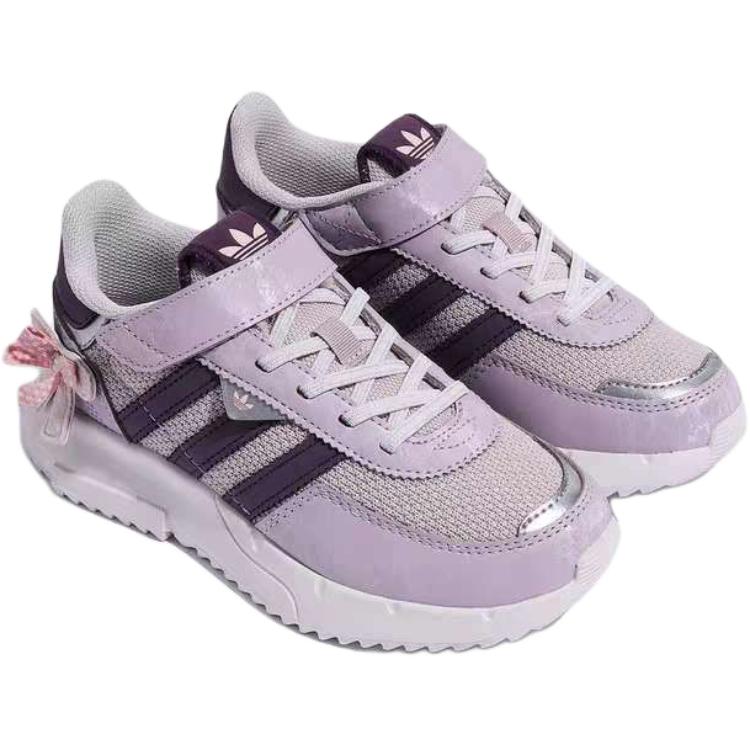 Adidas Originals Retropy F2 CF EL C Comfortable Versatile Low-Top Casual Shoes Kids sneaker Purple KJ7598