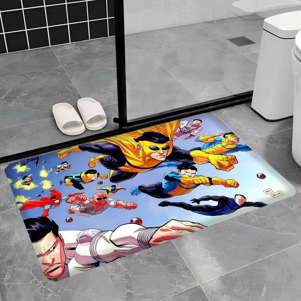 Superhero TV I-Invincible Floor Mat Rectangle Anti-slip Home Soft Badmat Front Door Indoor Outdoor Mat Hotel Decor Mat