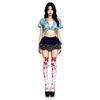 Halloween Cosplay Blood Splatter Hooded Cape Cloak Bloody Apron Tights Socks Scary Party Dress Up Costume Accessories For Adult