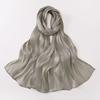 Solid Color Silk Scarf Chiffon Ramadan Long Scarf High Qulaity Sunscreen shawl  Outdoor