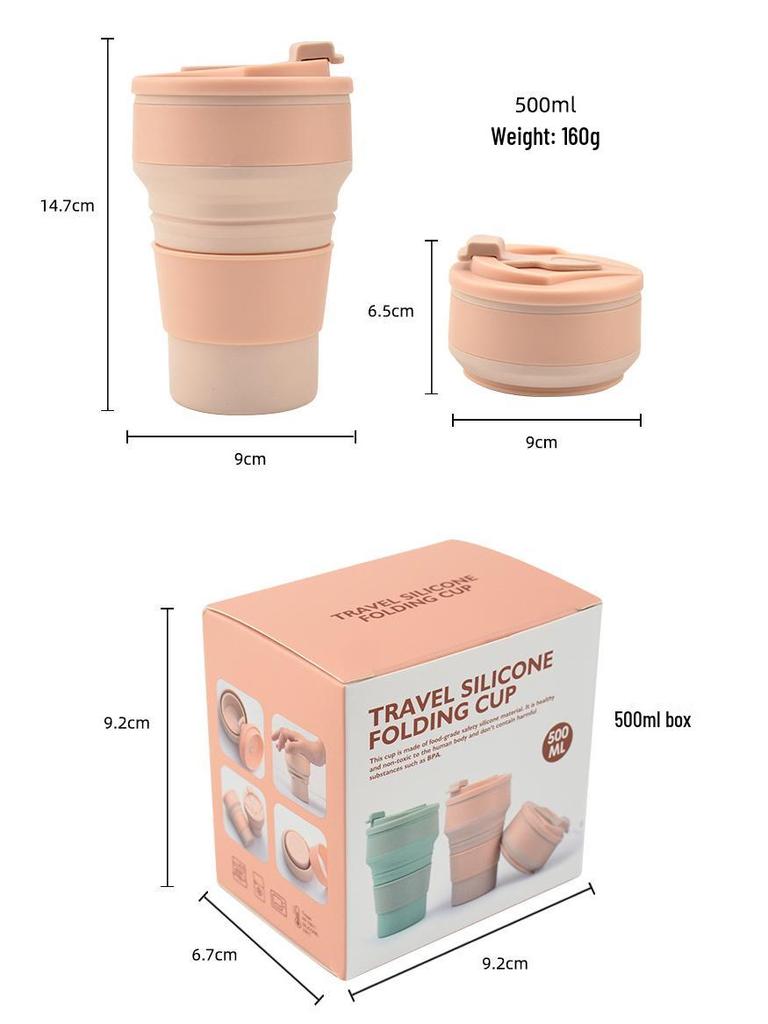 Collapsible Silicone Travel Mug for Camping and Sports
