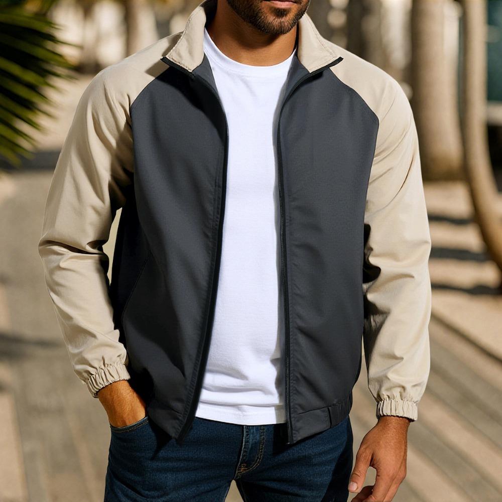 Autumn Pilot Jacket, Men's Casual and Fashionable Zipper Stand-up Collar Top