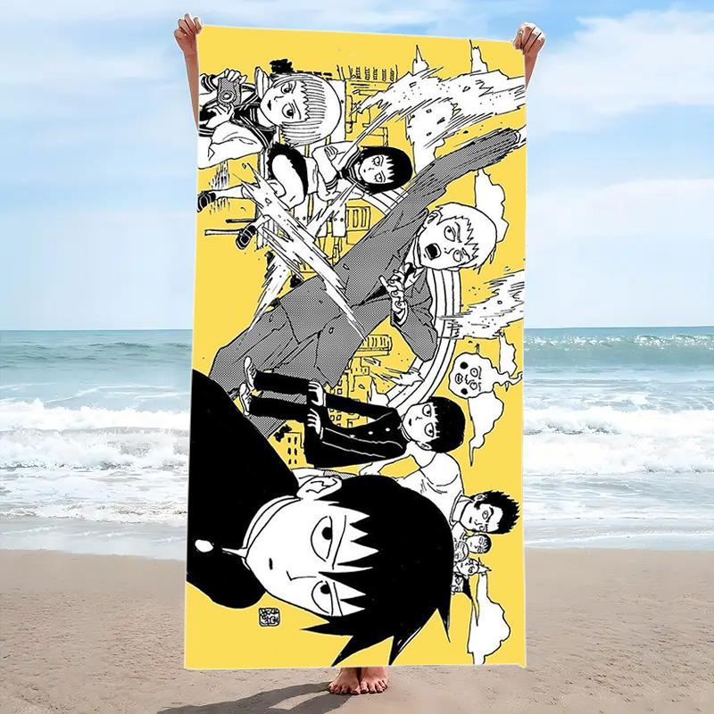 Mob Psycho 100 Print Beach Towel, Large Soft Quick Dry Towel for Beach Camping Swimming