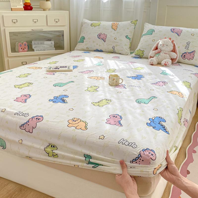 Baby Grade Pure Cotton Fitted Mattress Protector Fresh Washable Cotton Bed Sheet Full Set 3 Pieces Soft Breathable Durable Bed Cover
