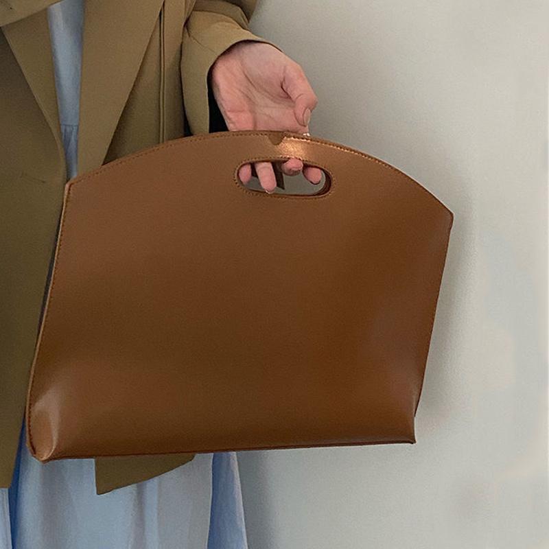 Yogodlns Women's Handbag New Large-capacity File Bag Fashionable Versatile Commuter Bag Leather Briefcase Envelope Clutch Bag