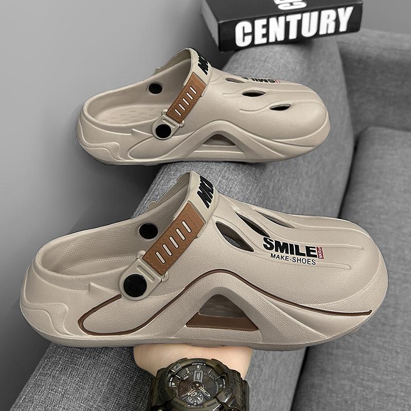 Men's Summer Beach Sandals Unisex Casual Garden Clogs Outdoor Wide Toe Cross Sandals for Ladies Non Slip House Shower Slippers