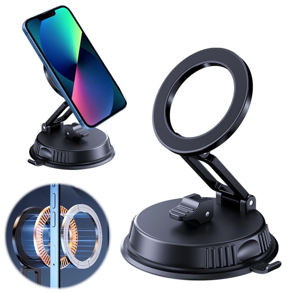 Magnetic Vacuum Car Mount Phone Holder Vacuum Adsorption Car Phone Mount Folding Mobile Phone Stand for Car Gym Mirror Shower Italy