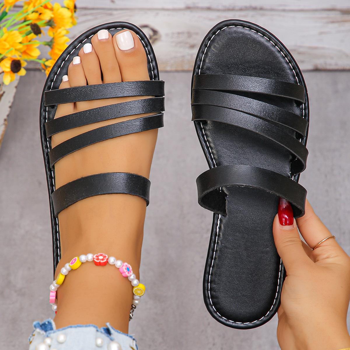 

Сандалии для женщин повседневные пляжные тапочки больших размеров женские сандалии-гладиаторы с ремешком из искусственной кожи 42