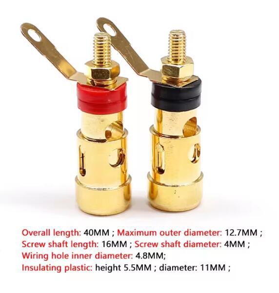 

Позолоченный латунный зажим для динамика с пружинным зажимом, клеммные разъемы для аудиокабеля AMP Hi-Fi, усилителя, сабвуфера 40mm Larger