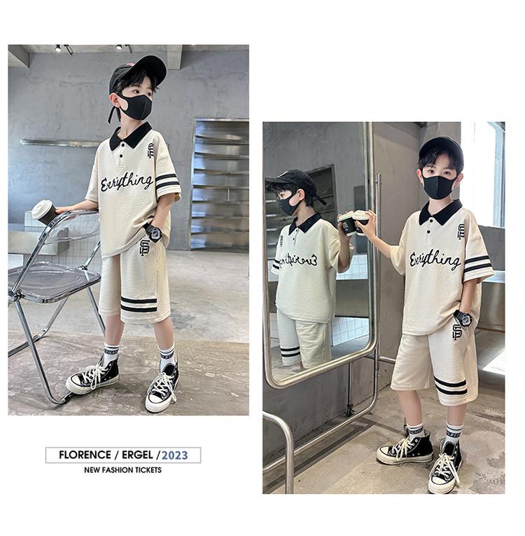 Children's Clothing Boys Summer Short-Sleeved Polo Shirt Set