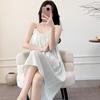 Suspender Nightdress Women's Summer Long Shoulder Strap Adjustable One-piece Loose Meat-covering Pure Desire Style Homewear