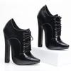 Scarpe con Tacco Alto da 6 Pollici Allacciatura Punta Acuta Unisex Fetishheels Vintage Drag Queen Pump