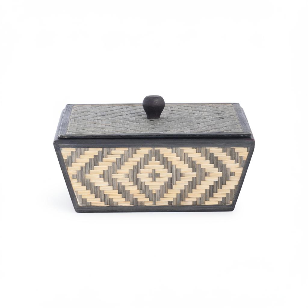 Handwoven Bamboo Storage Box with Lid – Handmade Organizer Box, Jewelry Box, Gift Box, Storage Container, Home Organizer, Basket Box, Vanity Organizer