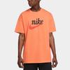 Nike Sportswear Heritage Essentials Logo Print Knit Shorts Sleeve T-Shirt Men Tops Orange DA0034-842