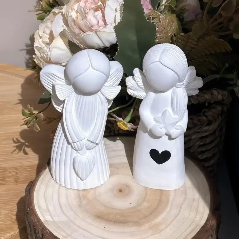Top Quality DIY resin silicone mold for jewelry heart-hugging angel plaster candle ornaments home desktop decor holiday gift