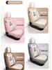All-Season Linen Car Seat Cover - Breathable, Full Coverage with Cute Cartoon Design for Autumn/Winter