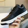 Leather Breathable Leisure Sneakers Women Shoes Man Shoes Solid Colors Mixed Color Lace -Up Rubber Sole Fashion Casual