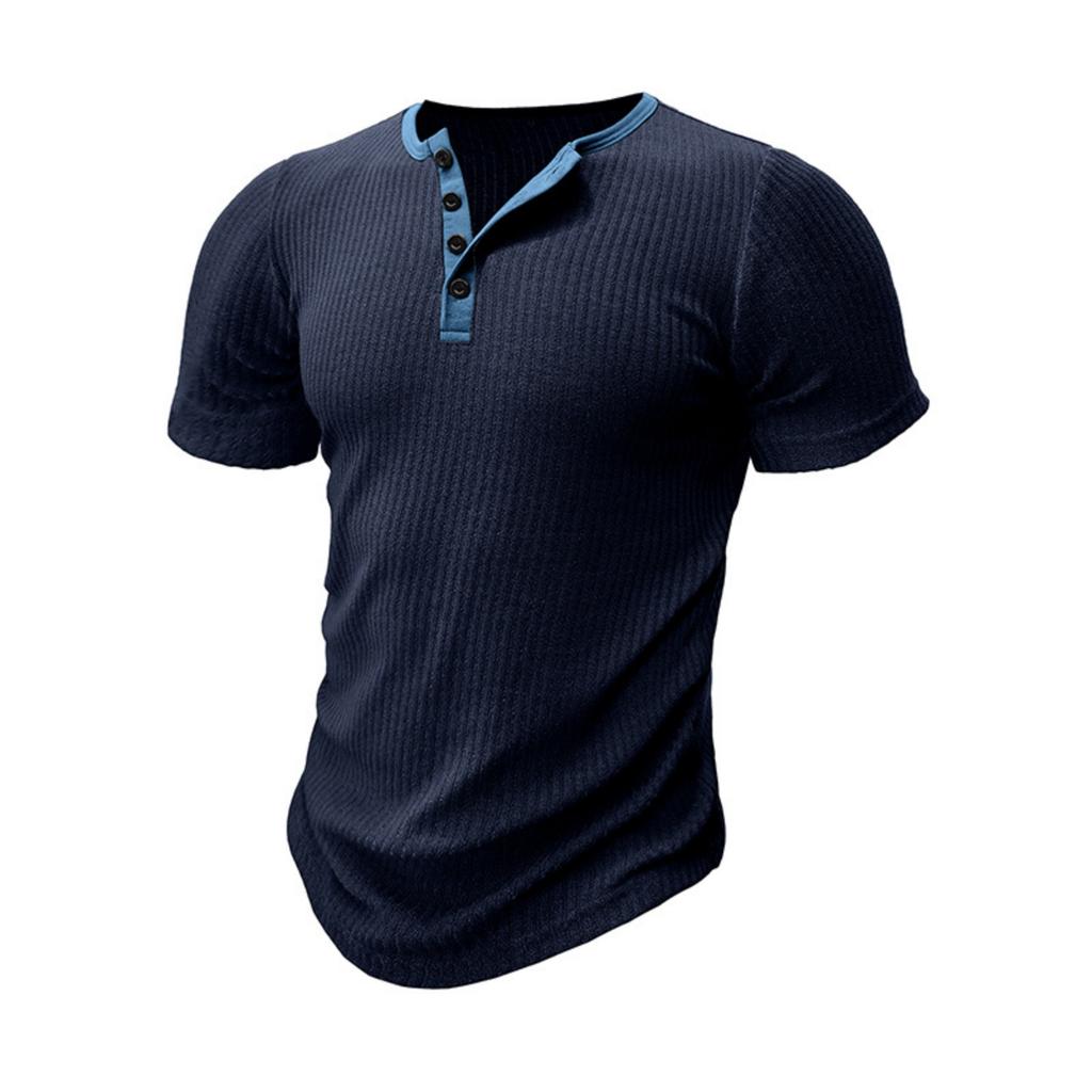 Men's Casual Stylish Textured Knitted Top - Men's Stretch Golf Sport Breathable Short-sleeved Shirt
