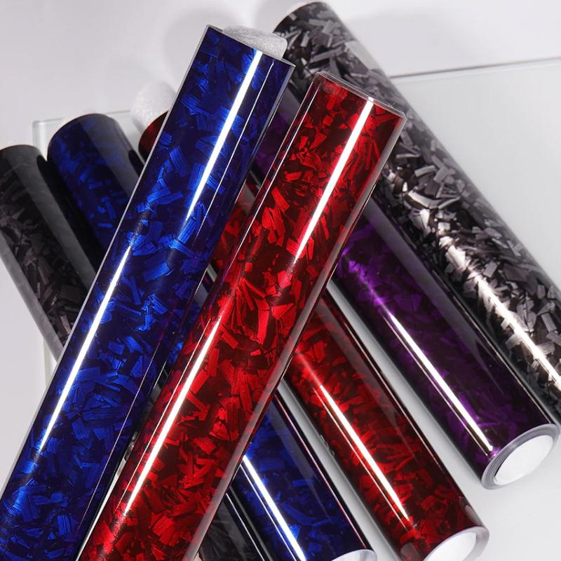 Car film motorcycle Premium PET Gloss Forged Carbon Fiber Vinyl Wrap Roll Self Adhesive Decal Vehicle Car Wrapping Wrap Decals