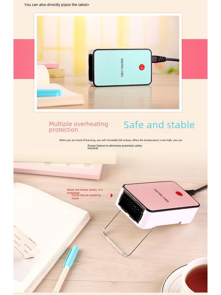Compact Desktop Heater - Portable, Low Power for Home, Dorm, or Office