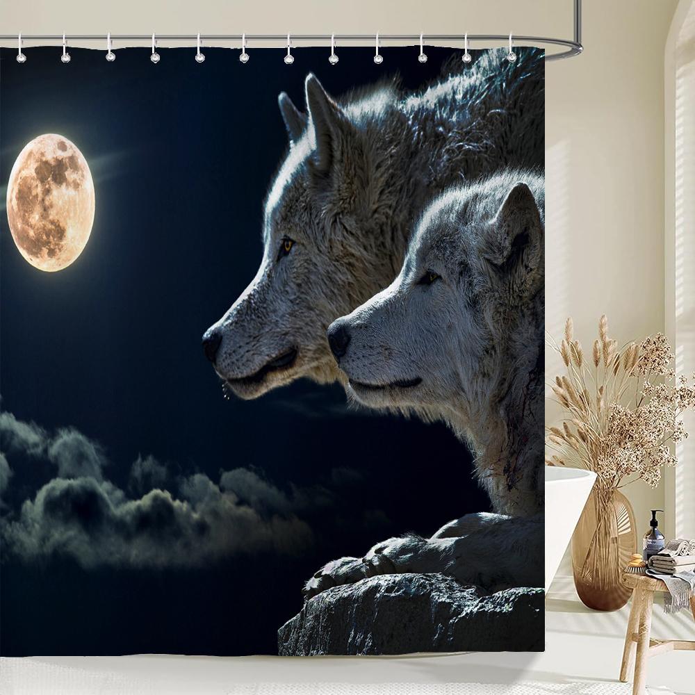 Zabawna zasłona prysznicowa 3d zasłony kąpielowe małpa orangutan nadruk ze zwierzętami wodoodporny poliester do wystroju łazienki duży 180x200cm