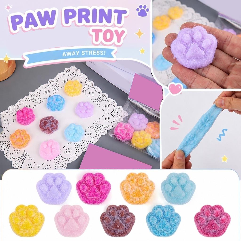 Stress Relief Sensory Toy Squishy Paw Shape Soft Flexible Squeeze Handheld Fidget Toy for Anxiety and Focus