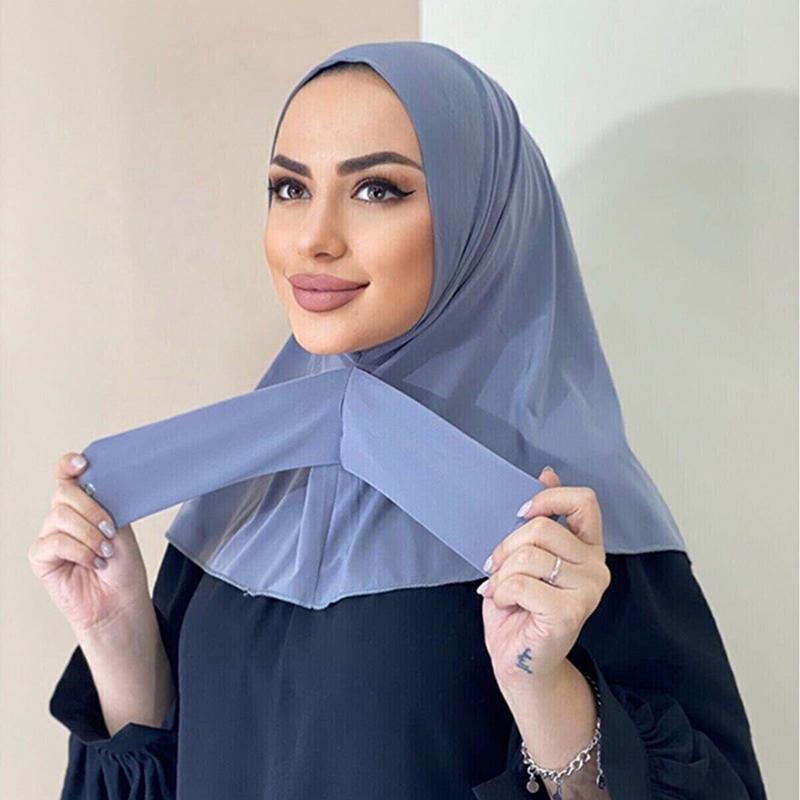 New Instant Jersey Hijab Undercap Hijabs For Woman Muslim Women Hijab Cap Full Cover Snap Fastener Head Wraps Scarf Islam Turban