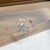 Day Cold Wind Zircon Light Luxury High Sense Open Ring Exquisite Geometric Personality Niche Ring Woman