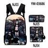 Classic Novelty Black Rock Shooter 3D Print 3pcs/Set School Bags Laptop Daypack Backpack Inclined shoulder bag Pencil Case