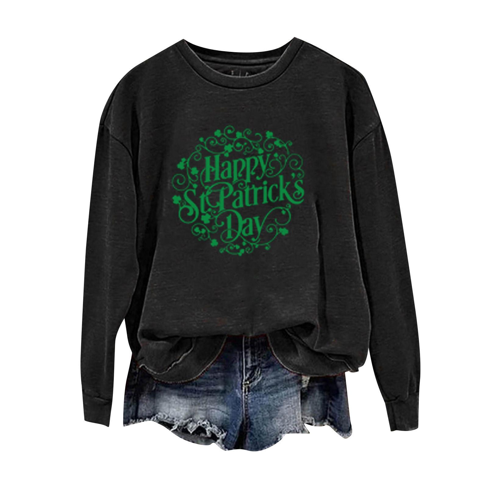 

Женские топы с круглым вырезом, хлопковый женский повседневный модный пуловер с длинным рукавом и круглым вырезом L чёрный