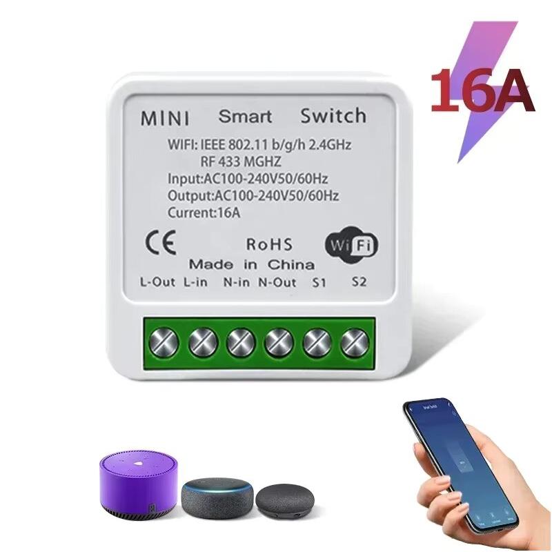 Tuya ZigBee Breaker 433 WiFi Smart Switch 2Way Breaker Relay Module 220V 110V 16A Smart Life Voice Control For Alexa Google Home