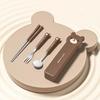 Cutlery Set With Case Cartoon Stainless Steel Fork Spoon Chopsticks Portable Cutlery Set Reusable Travel Tableware