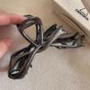 Korean Geometric Metal Gold Silver Black Gaint Bow Knot Hair Claw Clip for Women Thick Thin Head Accessories Streamer Crab Clamp