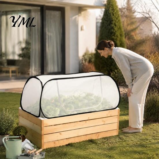 Portable Mini Greenhouse for Patio Pop Up Winter Garden Rows Plant Covers, Raised Beds Vegetable Cold-proof Protection Covers Protector, Freeze