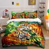 "Jungle Tigers Art Decor Set" Multiple Sizes Kid's and Adults' Bedroom Exquisite 3PC Bedding Set Gift