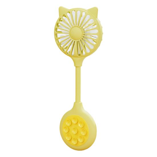 

Портативный небольшой вентилятор с присоской, воздушный охладитель, регулируемый на 360 градусов, 3 скорости, мощный поток воздуха, низкий уровень шума, мини-ручной вентилятор жёлтый