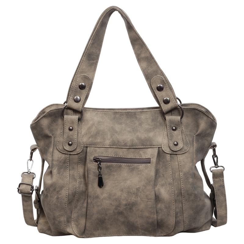 Womens Faux Leather Handbag Large Capacity Casual Shoulder Tote Purse for Travel