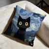 Black Cat Cushion Cover Soft Decorative Pillow Case Suitable for Bedroom Sofa Car Travel Use