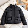 Down Cotton-padded Clothes Are New for Women's Years. In Autumn and Winter, Padded Jackets Are Popular This Year, and Short Foreign-style Cotton-padd