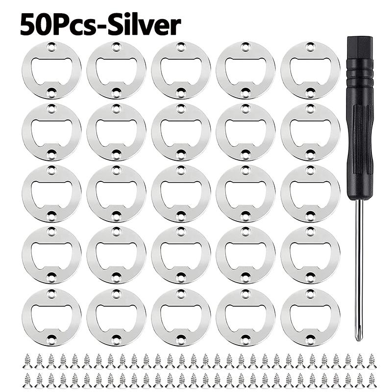 50/25 Stück DIY Flaschenöffner-Einsatz-Kits, Bierflaschenöffner-Einsatz, Edelstahl-Beschlagteile Zubehör für Harzform