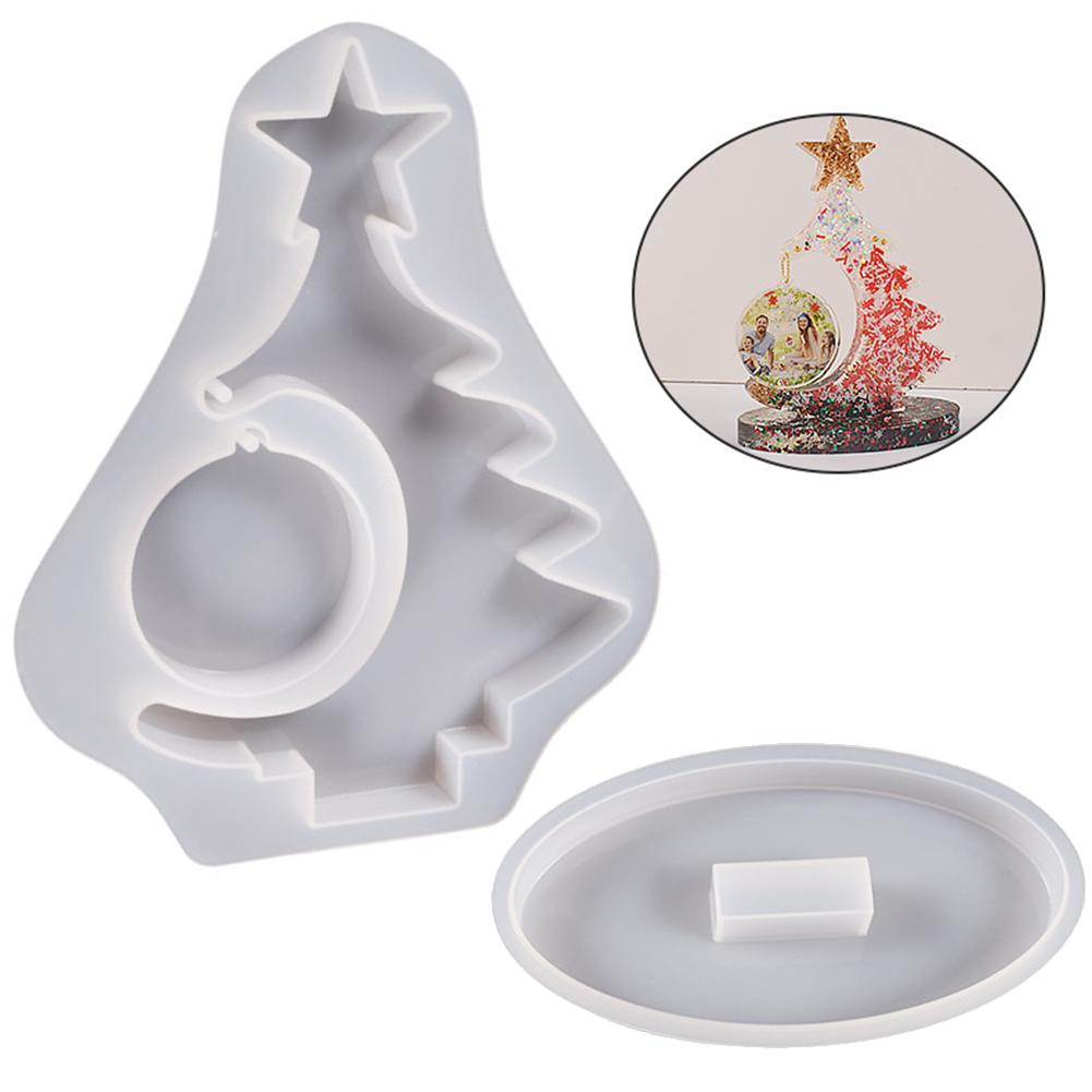 Christmas Tree Shape Personalized Photo Frame Silicone Memorial Resin Casting DIY Personalized Handmade Gifts China Mainland
