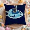 Ocean H-Heart Sapphire Cushion Cover Plush Fabric Soft Double-Sided Printed Sofa Pillow Case Colorfast Home Decor Gift