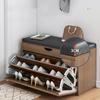 Leather Shoes Cupboards Furniture Simple Entrance Ultra Thin Flip Shoe Rack for Hallway Large Capacity Storage Hallway Bench