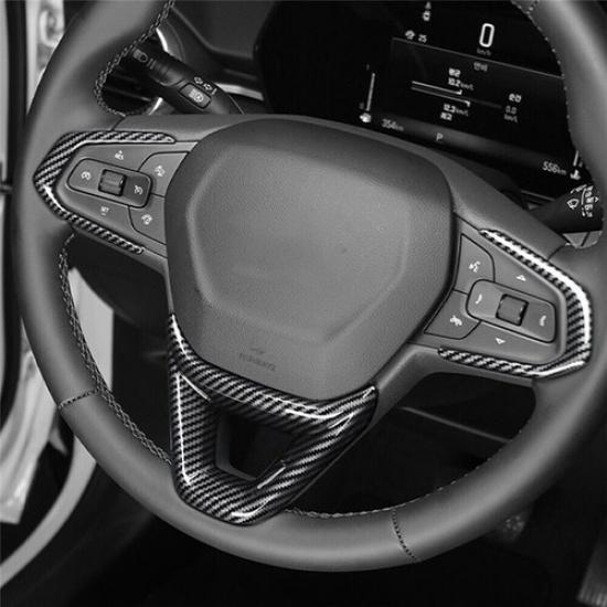 Carbon Fiber Steering Wheel Decor Cover Trim For Chevrolet Trax 2023 2024 2025