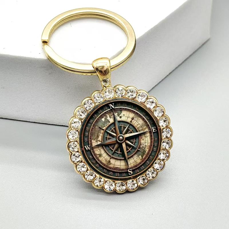 Alloy Round Keychain Virgin Mary Keyrings Pendant Christian Saint Jewelry Religious Christian Faith Gift