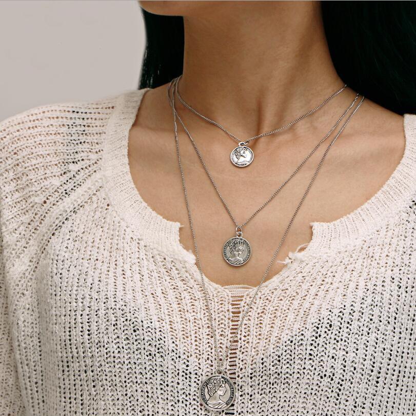 Multilayer Coin Necklaces for Women Bohemian Choker Fashion Jewelry