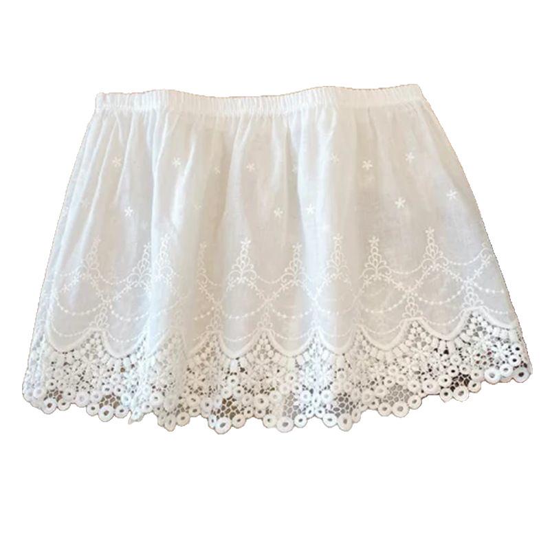 Korean Style White Lace Ballet Skirt Cover: Versatile Short Skirt with Lace-Up Detail for Women