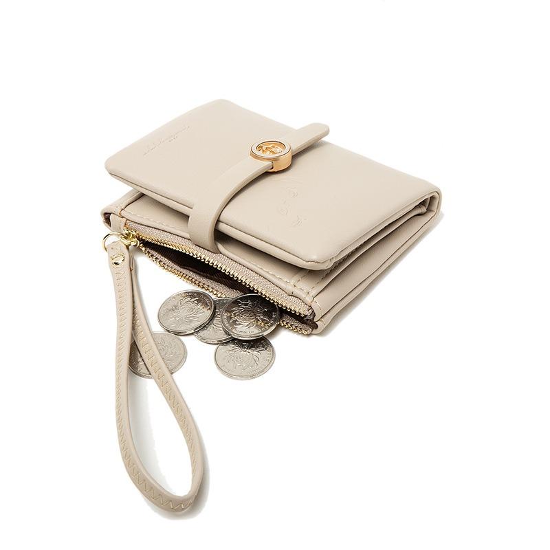 

Женский кошелек Модный короткий на молнии Многофункциональная монетница абрикосовый